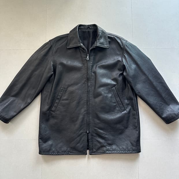 요지야마모토 A.A.R 소가죽 미니멀 레더코트 (M)