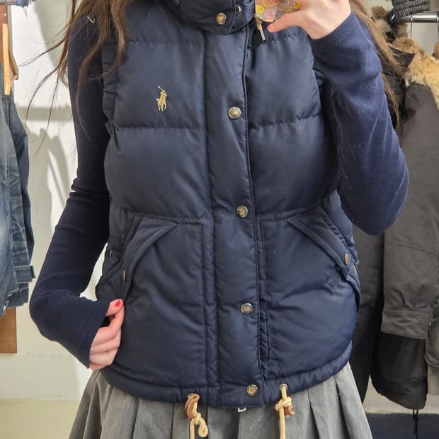 PRL 폴로 랄프로렌 후드 패딩 베스트