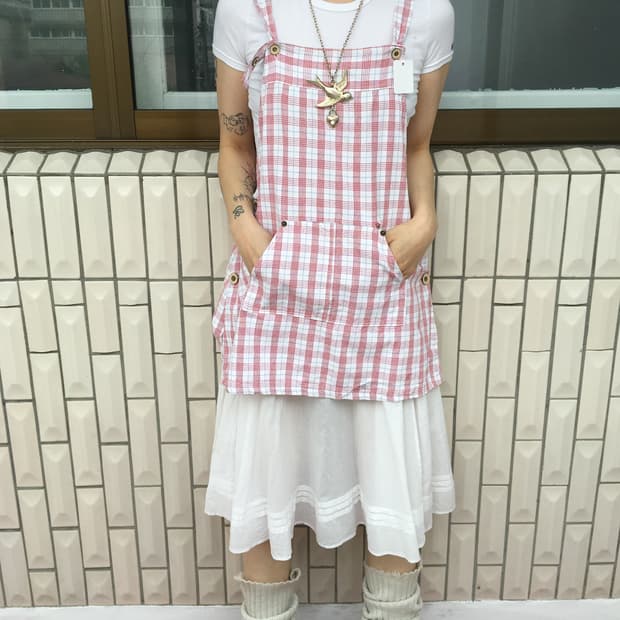 Check pattern suspender onepiece