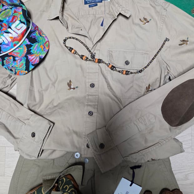 (새상품)POLO 폴로 Ralph Lauren 셔츠 자수 남방 포켓 엘보