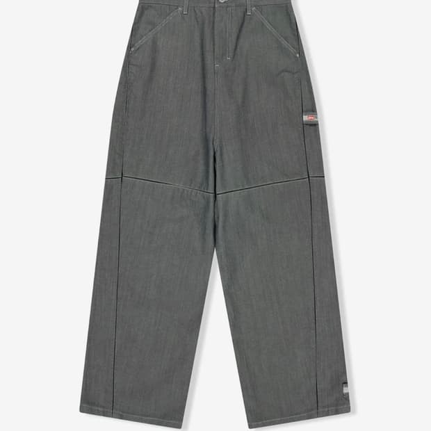 Paneled Denim Pants Silver (L)