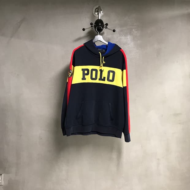 폴로 랄프로렌 후드티 배색 XL