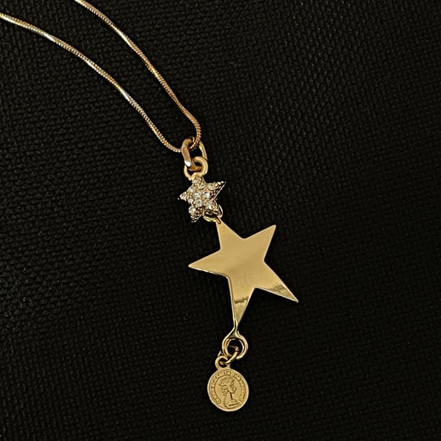 빈티지 갸루 골드 별 목걸이