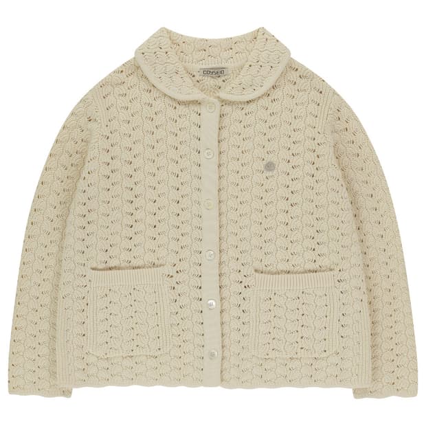 WAVE KNIT CARDIGAN IVORY