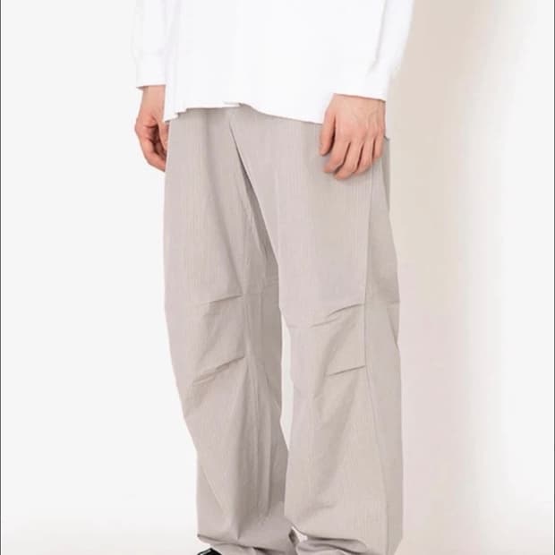 AURALEE 오라리 워시드 핀스 립스 탑 샴브레이 필드 팬츠 WASHE