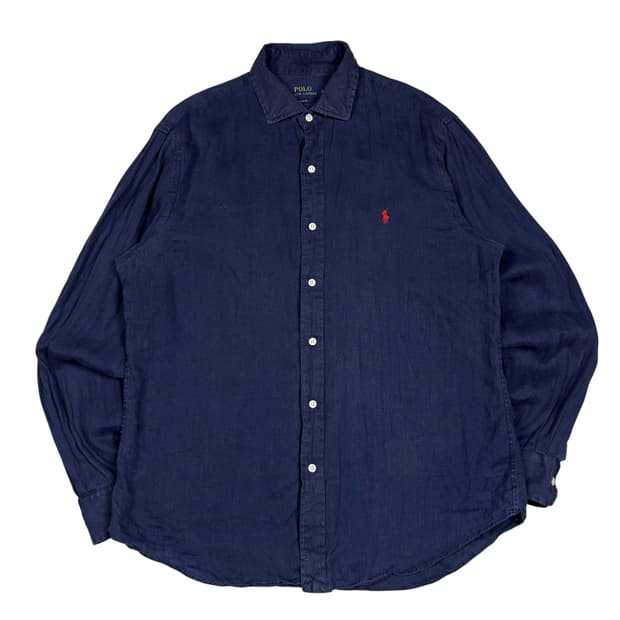 폴로 랄프로렌 네이비 린넨 셔츠