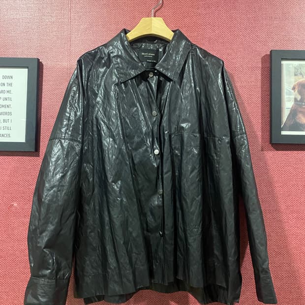 모리 스토어 블랙 레더 셔츠 자켓
