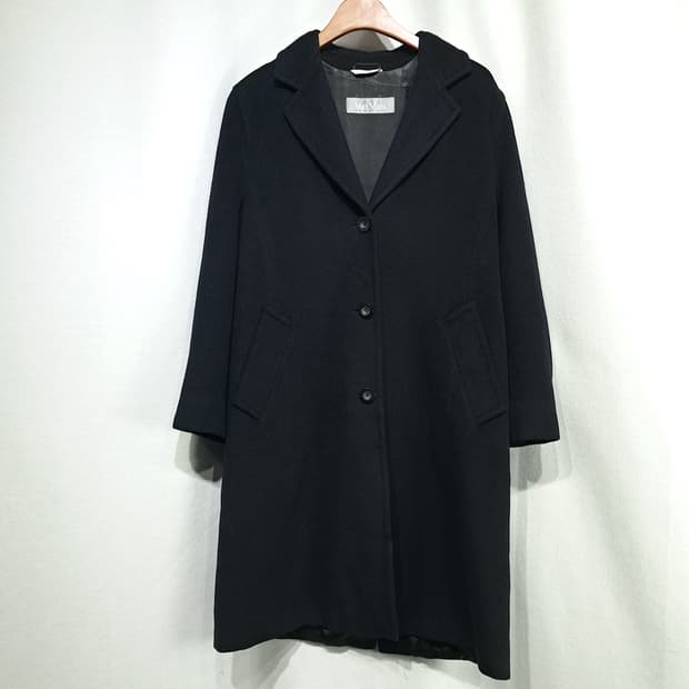 CL081 L 이태리판 막스마라 버진 울 블랙 더블 코트