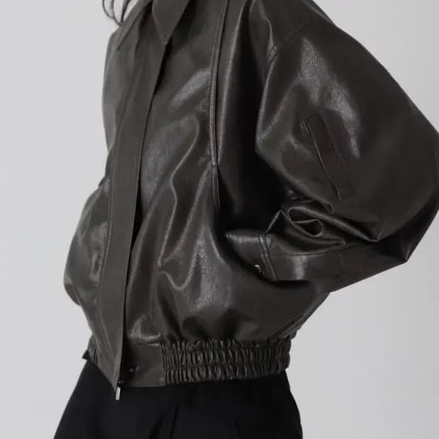 트리밍버드 레더블루종 자켓