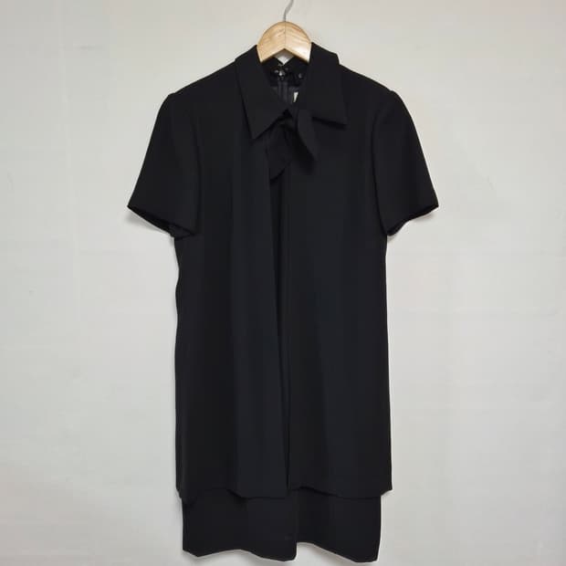 꾸레쥬Courreges 블랙 리본 디테일 원피스 free - O15