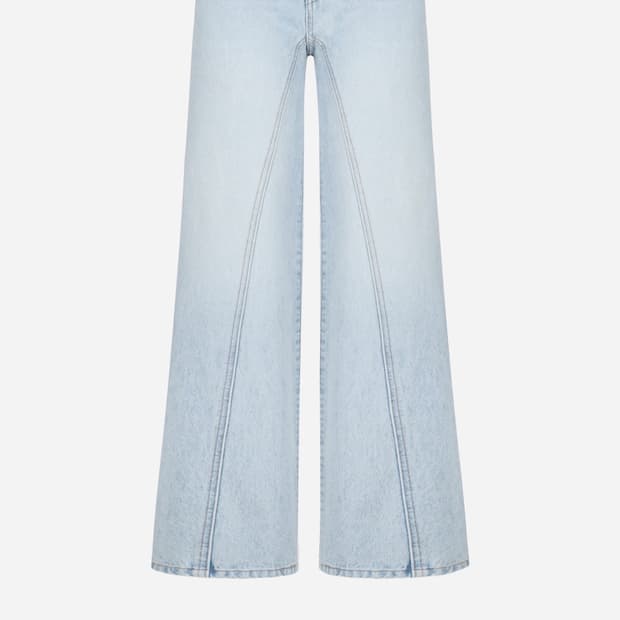 더로랑 세미와이드트위스트진(라이트블루M)