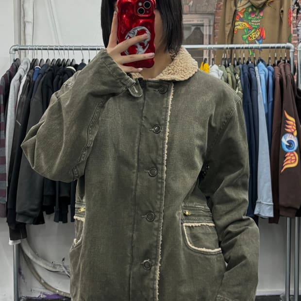 VTG 카키 쉐르파 자켓