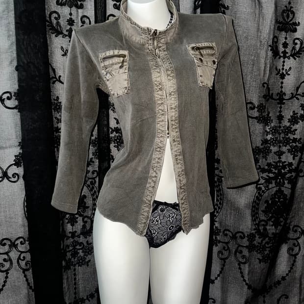 Y2K Ribbed Double Zip-up