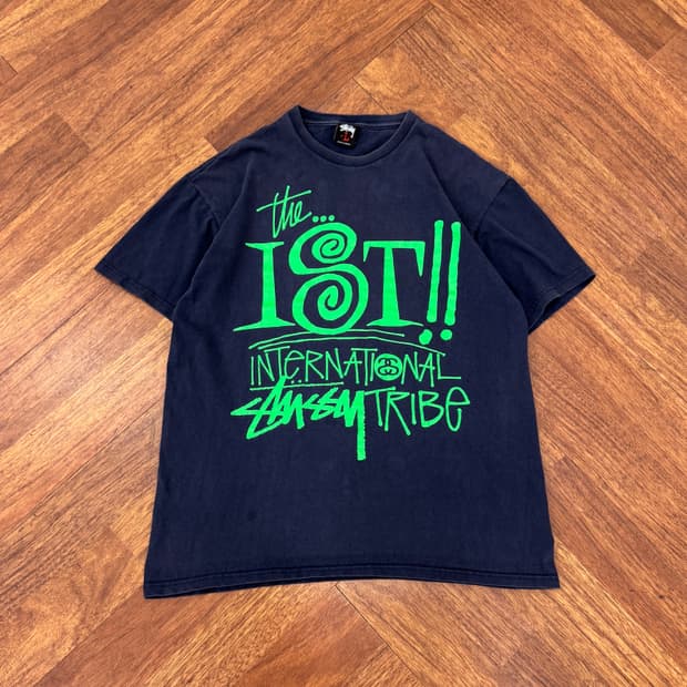 L Stussy 스투시 00s ist 인터내셔널 로고 반팔 티셔츠 