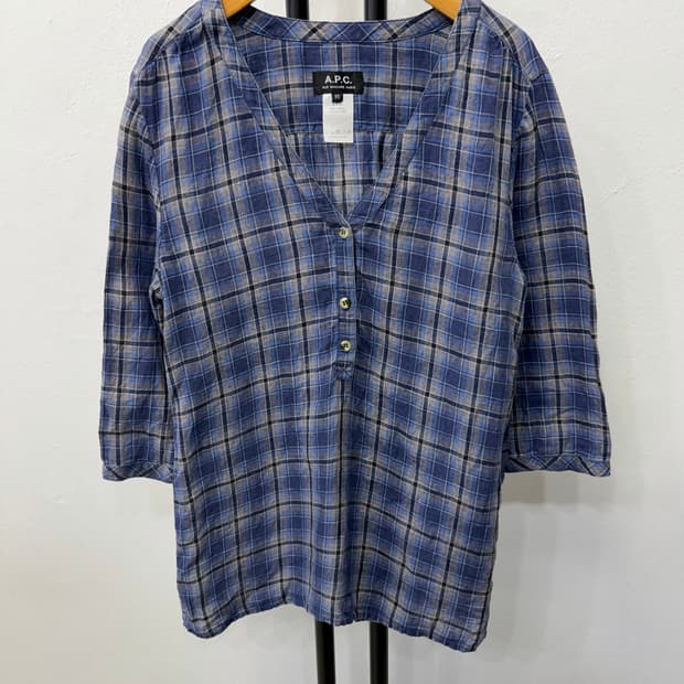 정품) A.P.C. 아페쎄 여성 체크 셔츠 XS