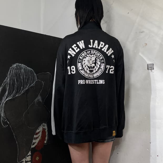 일본빈티지 new japan 빅로고 프린팅 양산형 지뢰계 오버핏 져지 5