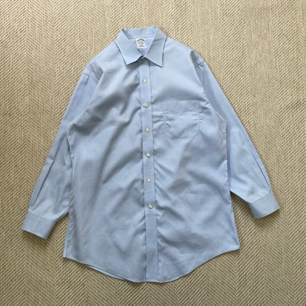 브룩스브라더스 솔리드블루 셔츠 
