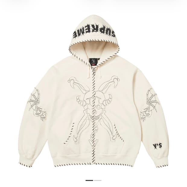 2025fw 슈프림 x 요지 야마모토 후드집업 화이트 L