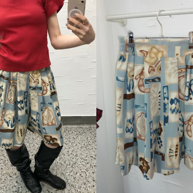 Pattern chiffon skirt pants