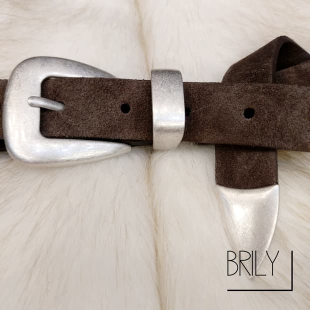 Doux 웨스턴 카프 스웨이드 펠레 소가죽 벨트