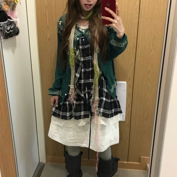 어스뮤직 청록 토끼 데일리 모리걸 니혼진 코디세트