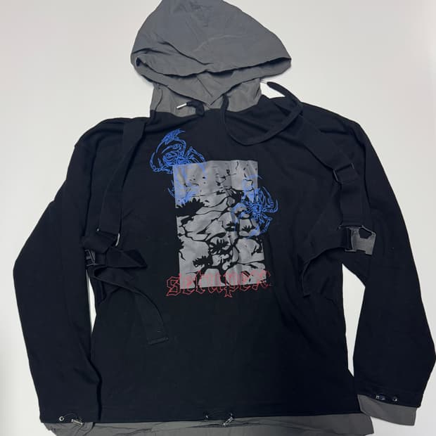 희귀!! 셋업이엑스이 엑스 버클 빈티지 스웻 후드티 F