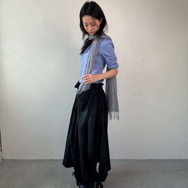 프릴 셔링 티셔츠