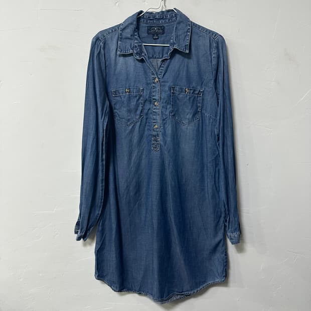 (M) 럭키브랜드 데님 롱 셔츠 청셔츠