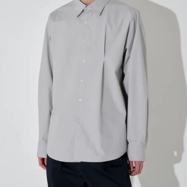 넌블랭크 플리츠포인트 그레이 셔츠 m 95-100