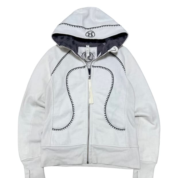 룰루레몬 스폐셜 에디션 화이트 후드집업