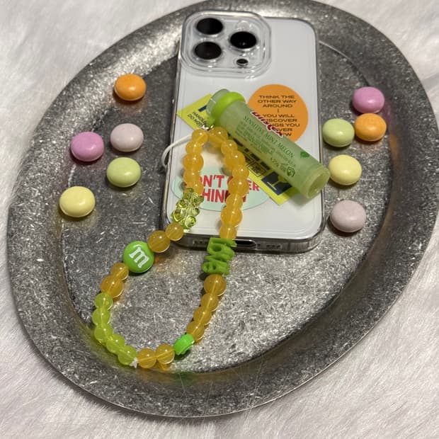 gesumchure 키치 비즈 립밤 키링 💛 (립밤 랜덤 배송)