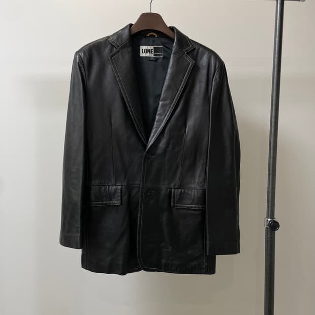 (100) Lone 론 준지 정욱준 양가죽 스티치 블레이저 자켓