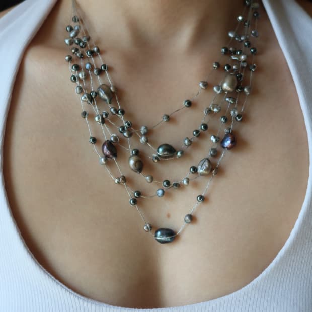 silver beaded chain necklace