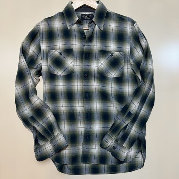 RRL 옴브레 체크 워크셔츠