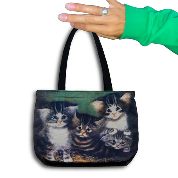 90's Kitten Print Tote bag