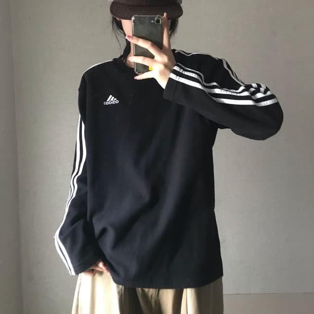 아디다스 블랙 후리스 롱슬리브
