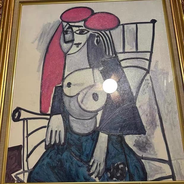 파블로 피카소 동양풍 옷을 입은 여인 유화 작품 그림