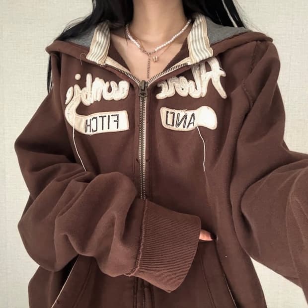 아베크롬비 초코 브라운 후드집업