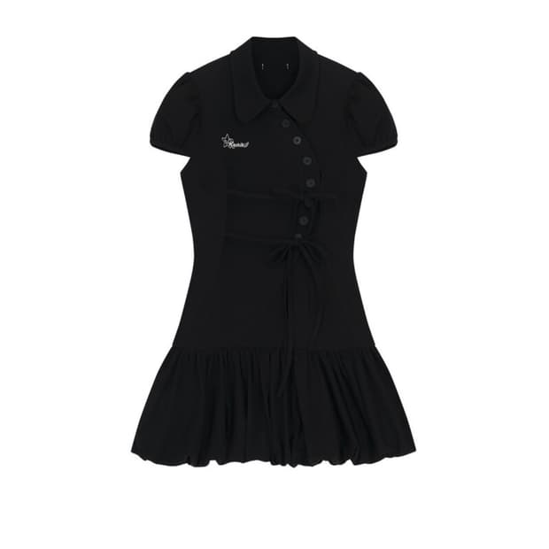 카시코 퍼프 원피스 Puff Preppy Mini Dress Black