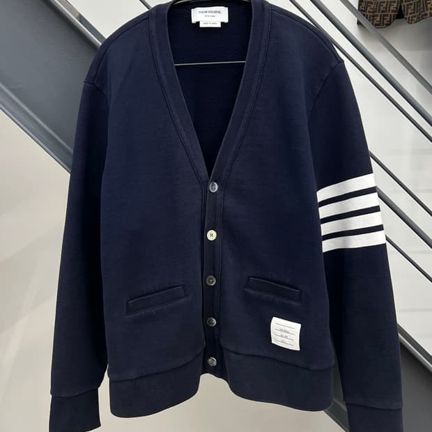 톰브라운 사선완장 코튼 가디건