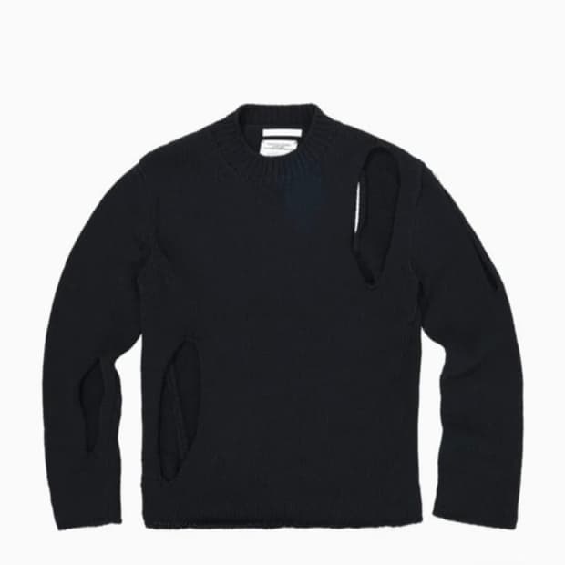 STUDIOTABLE 블랙 컷아웃 니트