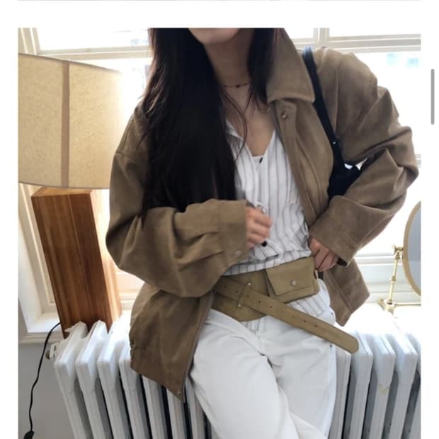 릿킴 스웨이드 자켓 블루종 점퍼 베이지
