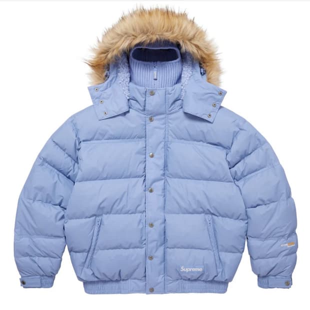 슈프림 페이스마스크 700필 다운 퍼퍼 자켓 라이트 블루