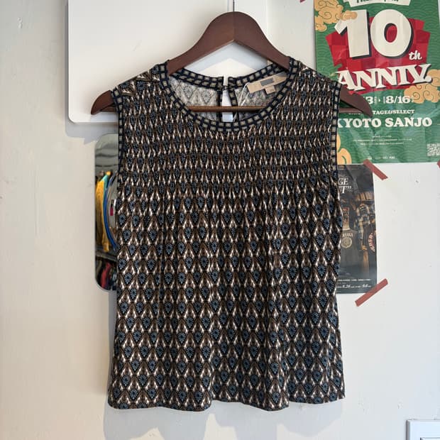 Joie Smocked Printed Sleeveless Blouse