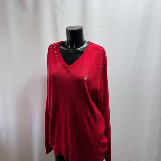 bean pole / 빈폴 버튼 브이넥 니트