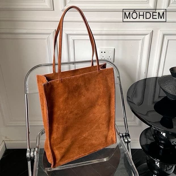 [Uinsex] 로우 스웨이드 토트백 가죽 가방