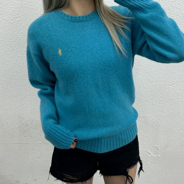 폴로 랄프로렌 옐로우포니 블루 니트 95