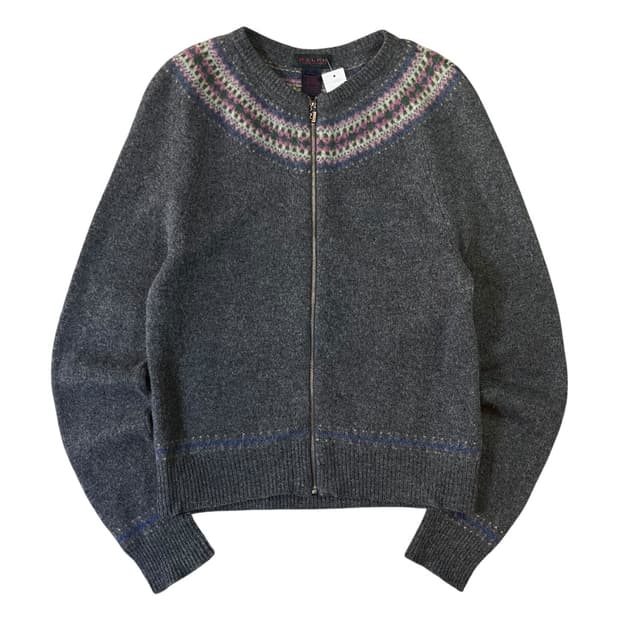 랄프로렌 블랙라벨 페어아일 울 니트 집업