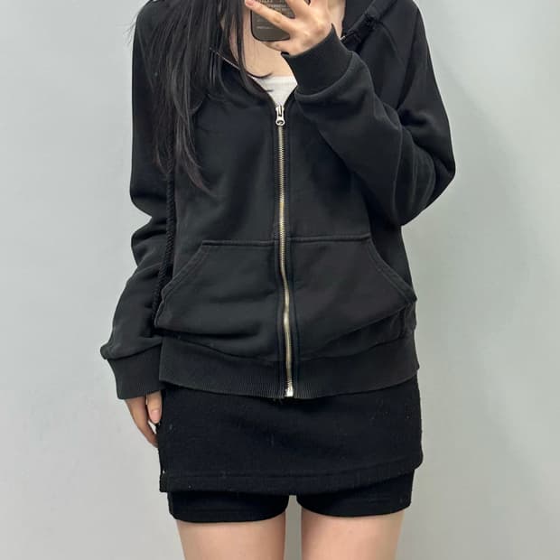 Beams 빔즈 블랙 후드집업 