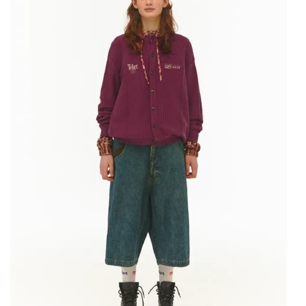 테켓 happenstance 가디건 버건디